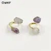 WT-R495 anillo clásico de amatista natural y turmalina negra en grava Open Británico exportación joyería popular