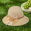 Chapéu de Sol para Mulheres de Meia-Idade e Idosas, Chapéu Bucket Floral Fashion de Verão para Mães, Chapéu Redondo com Aba para Proteção Solar na Praia