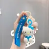 Fuyuan Llavero Personalizado Linda Chica Gato Kt Sentada Muñeca de Dibujos Animados Colgante para Coche Mochila