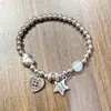 Pulseira de Coração Letra Estrela Moda Retrô Versátil Novo Estilo para Homens e Mulheres Personalidade de Nicho Pulseira com Toque de Luxo