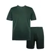 Traje de Treino Físico de Secagem Rápida com Manga Curta Shorts de Manga Curta Verde de Verão Traje de Treino Físico Camiseta Esportiva de Manga Curta para Homens