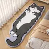 Alfombra de Rayas de Animales de Dibujos Animados, Manta para Mesita de Noche de Dormitorio, Tapete para Mesa de Centro de Sala de Estar de Gatito, Alfombra de Piso Resistente a Manchas y Fácil de Cuidar de Imitación de Cachemira