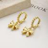 Pendientes de lazo de plata de ley 925 para mujer, nuevos pendientes de moda, dulces y frescos, sencillos, joyería de alta calidad.
