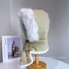 Sombrero y Bufanda de Bloques de Color para Otoño e Invierno, Felpa Integrada, Protección contra el Frío para Orejas, Sombrero Lei Feng Engrosado Cálido, Tendencia para Ciclismo al Aire Libre
