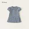 Vestido para Niñas Youbao, Vestido Infantil Estilo Escolar con Mangas Abullonadas, Vestido de Verano Línea A para Niños Pequeños, Vestido Camisero para Niñas