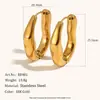 Pendientes de Acero Inoxidable Chapado en Oro de 18K con Temperamento Europeo y Americano, Nicho Francés para el Trabajo, Hebillas Pequeñas Irregulares Retorcidas para Mujer