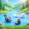 Microadornos paisajísticos DIY decoración carnosa 2 pares de adornos de animales cisne blanco y negro bonsái creativos adornos pequeños de plástico