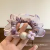 2026 Novo Elástico de Cabelo Roxo com Malha de Pérola Dongdaemun Coreano, Alta Elasticidade e Durável, Acessório de Cabelo para a Parte de Trás da Cabeça