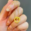 Anel de ouro de areia vietnamita colar transportador entrelaçado corrente clavicular transportador banhado a ouro de latão feminino para presente de namorada atacado