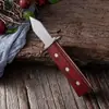 Cuchillo para ostras de acero inoxidable al por mayor para fabricantes con mango de madera, cuchillo para abrir conchas para exteriores, cuchillo para mariscos de vieira, herramienta para abrir conchas