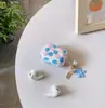 Funda Protectora Transparente con Flores de Purpurina de Comercio Exterior Adecuada para AirPods 5ª/4ª Generación, Nueva Funda Suave de Auriculares con Soporte para Apple 2ª Generación