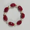 Corrente para Clavícula Multiestilo Âncora Vermelha Estilo Coreano Acrílico Imitação de Pérola Colar Pulseira de Contas
