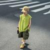 Conjunto de Colete Sem Manga Novo de Verão 2026 para Meninos, Conjunto Casual Soltinho Estiloso de Duas Peças com Shorts para Crianças Mais Velhas