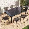 Mesa e Cadeira de Exterior com Combinação de Guarda-Sol Pátio Jardim ao Ar Livre Mesa e Cadeira Conjunto de Três Peças Casa Lazer ao Ar Livre Varanda Mesa Dobrável