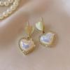 Pendientes de plata con forma de aguja y temperamento de sirena, estilo francés, de alta calidad, al por mayor.