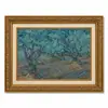 Pintura al Óleo Estilo Jardín de Olivos Campo de Van Gogh con Marco Dorado Vintage Sala de Estar Entrada Arte de Pared con Marco Pintura Decorativa Decoración de Pared para Casa de Huéspedes