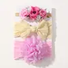 Amazon Set de Diadema de Nylon para Bebé Diadema de Tela Súper Elástica y Suave para Bebé con Flor y Moño 4116