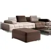 Sala de estar Taburete Sofá Lawrence, Taburete Largo con Almacenamiento, Taburete Bajo, Reposapiés Cuadrado Individual Negro para Sofá Chaise