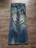 Jeans Casual Flare Lavado Retro Tendência Harajuku Street Gótico Y2K Roupas Transfronteiriças Europeias e Americanas