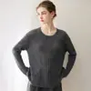 Suéter tejido de seda y cachemira de cuello redondo, estilo suelto y casual, elegante jersey, nuevo top fino de punto trenzado para mujer, otoño e invierno 2026