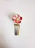 Grampo de Cabelo Borboleta Acessório de Cabelo Sino Crianças Traje Tang Grampo com Franja Traje Antigo Cheongsam Hanfu Acessórios Acessório de Cabelo Flor