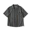 Vestido de Verão Sulista 2024 Novo de Verão Estilo Japonês Retrô Listras Verticais Gola Camisa Versátil Moda Casual para Homens