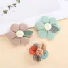 Calcetines de felpa con estampado ultrasónico de dibujos animados lindos, accesorios para el cabello, pasador DIY, accesorios decorativos, pegatinas de tela de flor de cinco pétalos