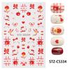 BELLEZA COMPLETA Nueva pegatina de arte de uñas de gato KT para el Día de San Valentín Mezcla de pegatinas adhesivas rojas para uñas con parte trasera caliente