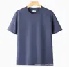 Nueva camiseta de algodón de manga corta estilo romano para hombre, color liso, corte holgado, top versátil de moda de manga corta, secado rápido