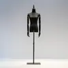 Loja de Roupas Tecido Cinza Lavável de Alta Qualidade Adereços de Modelo Janela de Exibição de Roupas de Meio Corpo Feminino Prateleira de Exibição Modelo Principal