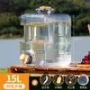 Balde de Água para Uso Externo em Casa, Balde Quadrado de PC de Grau Alimentício com Torneira, Balde de Água Mineral Pura para Acampamento, Recipiente de Água Vazio, Tanque de Armazenamento de Água