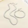 Stock de fábrica Acero de Titanio Estilo Indiferente Plano Suave Cadena de Hueso de Serpiente Conjunto Collar de Clavícula Oro 18k Cadena de Hueso de Serpiente Joyería para Mujer