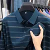 Camisa polo de hombre con bolsillo real 2026 otoño nueva casual de negocios colorblock cuello camisero manga larga para hombre