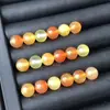 Naranja dorado natural, rojo anaranjado, ágata multicolor, multicolor, color tostado, cuentas sueltas redondas, aproximadamente 6-10 mm, venta al por mayor de joyería