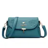 Bolsas para Mujer Transfronterizas Estilo Nuevo Versátil Piel Suave Repujada Bolso de Hombro para Señoras de Mediana Edad Bolso Cruzado Venta al por Mayor