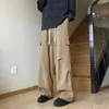 Calça Casual Masculina Elástico Retro Japonês 2025 Primavera Verão Marca Tendência Simples Caimento Solto Versátil Reta