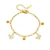 Moda Europea y Americana Nicho Temperamento Alto Grado Mariposa Colgante Decorativo Cadena de Acero Inoxidable Chapada en Oro Pulsera