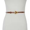 Novo Estilo Celebridade da Internet Feminino Cinto Fino de Couro Genuíno Fivela Triângulo Vintage Cinto de Calça Moda Feminina Versátil Decorativo