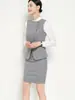 Traje Profesional Personalizado Estilo Azafata para Mujer, Camisa de Manga Corta de Color Contrastante, Chaleco, Falda, Recepción de Belleza Médica, Uniforme de Azafata de Aviación