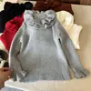 Camiseta Interior para Niñas Otoño e Invierno 2025 Nuevo Estilo Cuello de Encaje de Doble Capa Tejido Grueso Suave y Versátil para Niños