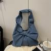 2025 Nova Moda Simples Bolsa de Ombro Jeans Laço Exquisito Nicho para Deslocamento Sacola