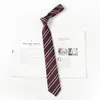 Corbata Jk Borgoña para Mujer, Estilo Japonés, Rayas, Fácil de Usar, para Fotos de Graduación, Toga de Licenciatura, Accesorio de Uniforme Escolar
