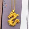 Colgante de dragón de oro y arena de Vietnam con estilo de tienda de oro, collar de dragón del zodiaco chapado en oro de latón, colgante de oro de imitación para hombre