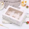 Caja de embalaje transparente con ventana para cupcakes, muffins, pasteles, galletas, copos de nieve, repostería