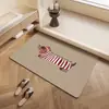 Tapetes de Chão Domésticos de Desenho Animado Dachshund para Entrada de Banheiro e Tapetes de Vaso Sanitário, Resistentes a Manchas, Fáceis de Cuidar, Tapetes Impermeáveis e Resistentes ao Desgaste