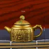 Novo Modelo Bule Rotativo Dragão e Fênix Mini Ornamento de Mesa Artesanato em Metal Presente Item Portátil