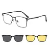 Gafas de Sol Polarizadas con Clip Magnético Tres en Uno de Metal Nuevo Transfronterizas Marco de Cejas Marco para Miopía de Hombre Fabricante Venta al por Mayor