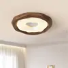 Lámpara de techo para dormitorio con forma de galleta, lámpara de protección ocular de espectro completo, lámpara de estudio simple y moderna, luz para dormitorio principal, luminaria para habitación infantil estilo crema