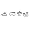 Venta al por mayor del fabricante Set creativo de acero inoxidable de transporte de cuatro piezas Cortador de galletas Molde para pastel Avión Coche Utensilios para hornear