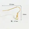Gancho para oreja de color que no se desvanece, chapado en oro real de 18 quilates, resorte de acero inoxidable con gancho para oreja de cuenta, material para accesorios de joyería de pendientes hechos a mano para DIY